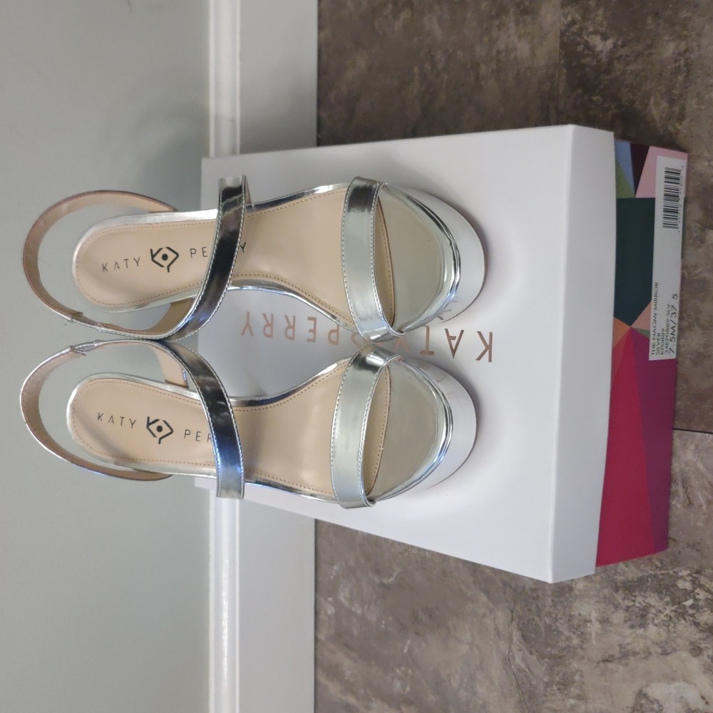 Silver heels (never worn)